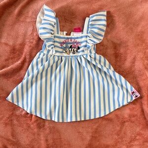 Disney JR Toddler Minnie Mouse & Daisy Striped Dress